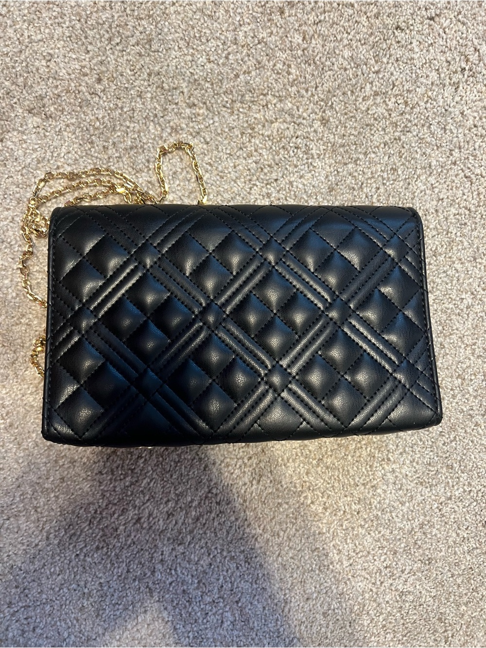 Love Moschino Black Quilted Crossbody with Gold Chain - Picture 5 of 5